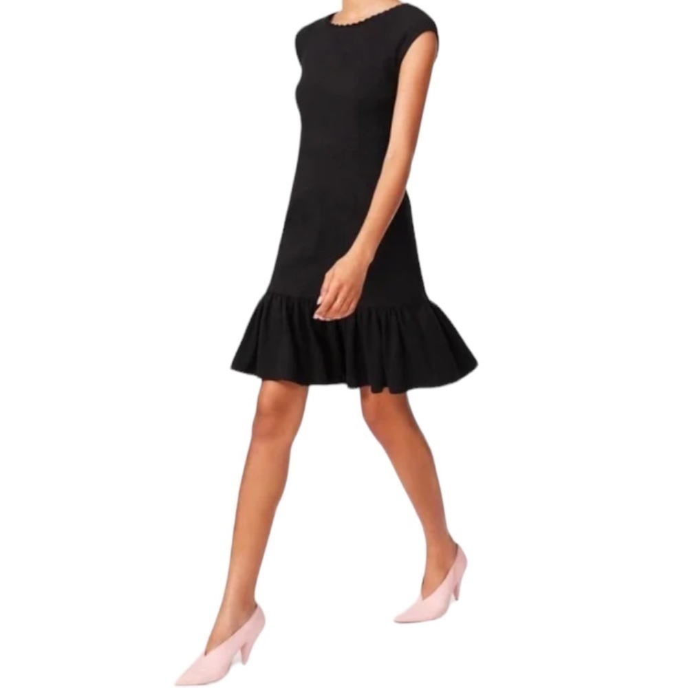 Rebecca Taylor Women's Honeycomb Stretch Texture Dress Fit & Flare Black Size 00 - Picture 3 of 13